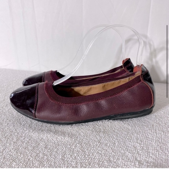 Josef Siebel Burgundy Leather Round Toe Ballet Flats 37 - Picture 4 of 13